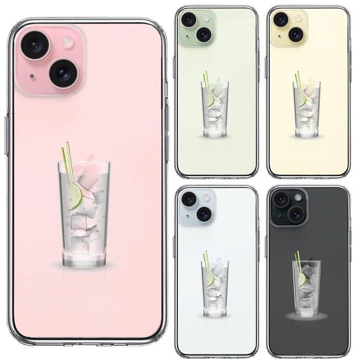 iPhone15Plus ケース クリア apple リンゴ カクテル スマホケース 側面ソフト 背面ハード ハイブリッド -1