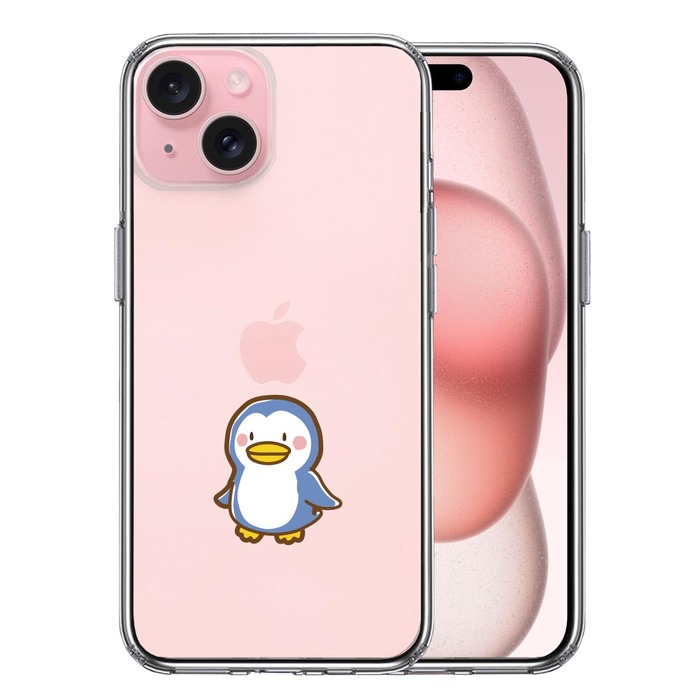 iPhone15 ケース クリア ペンギン スマホケース 側面ソフト 背面ハード ハイブリッド -0