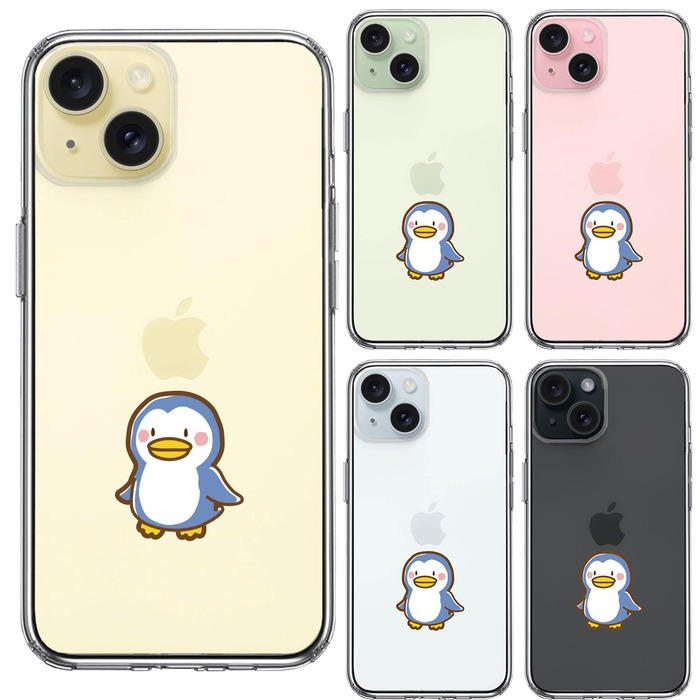 iPhone15 ケース クリア ペンギン スマホケース 側面ソフト 背面ハード ハイブリッド -1