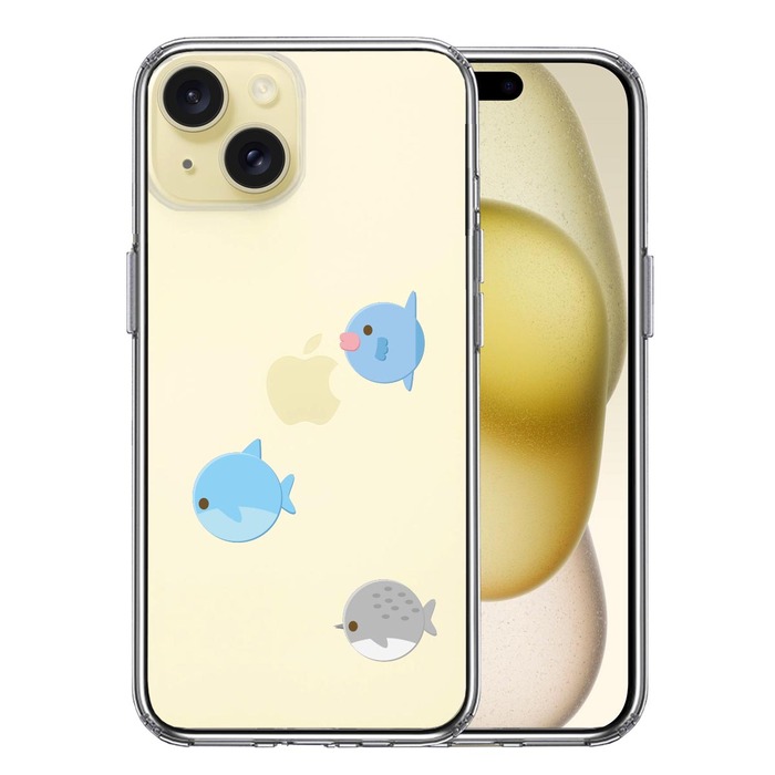 iPhone15 ケース クリア 魚 ぎょぎょぎょ スマホケース 側面ソフト 背面ハード ハイブリッド -0