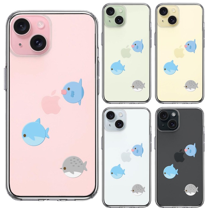 iPhone15 ケース クリア 魚 ぎょぎょぎょ スマホケース 側面ソフト 背面ハード ハイブリッド -1
