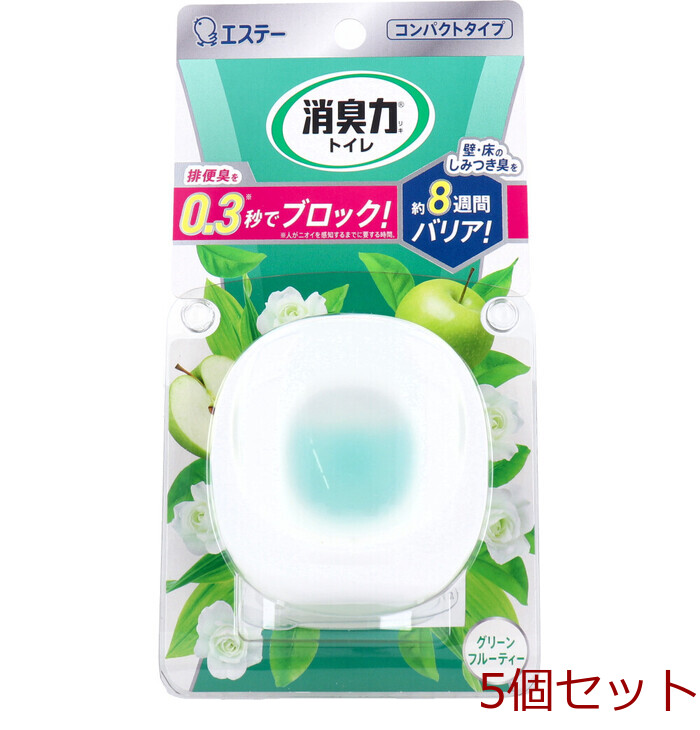 消臭力 コンパクト トイレ用 本体 グリーンフルーティーの香り 6mL 5個セット-0