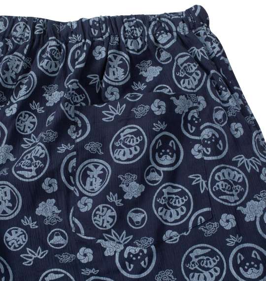 大きいサイズ 黒柴印和んこ堂 楊柳総柄甚平 3L 4L 5L 6L 8L ラッピング可-3