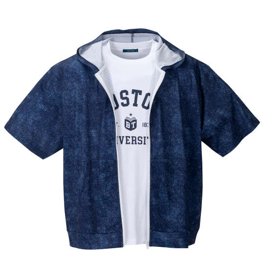 大きいサイズ MOVESPORT SUNSCREEN半袖フルジップパーカー 3L 4L 5L 6L