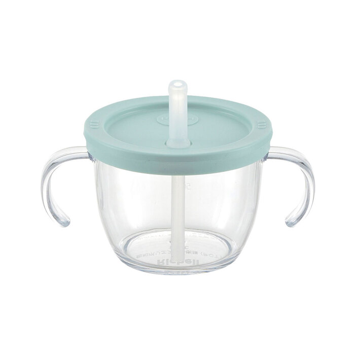  Ricci .ru... glass mug straw type light blue 2 piece set -2