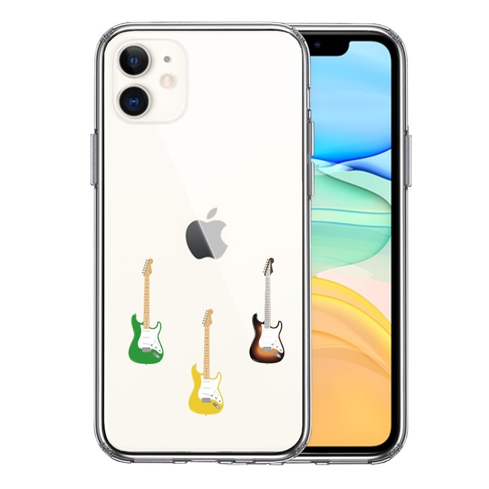 iPhone11 case clear colorful guitar smartphone case side soft the back side hard hybrid -0