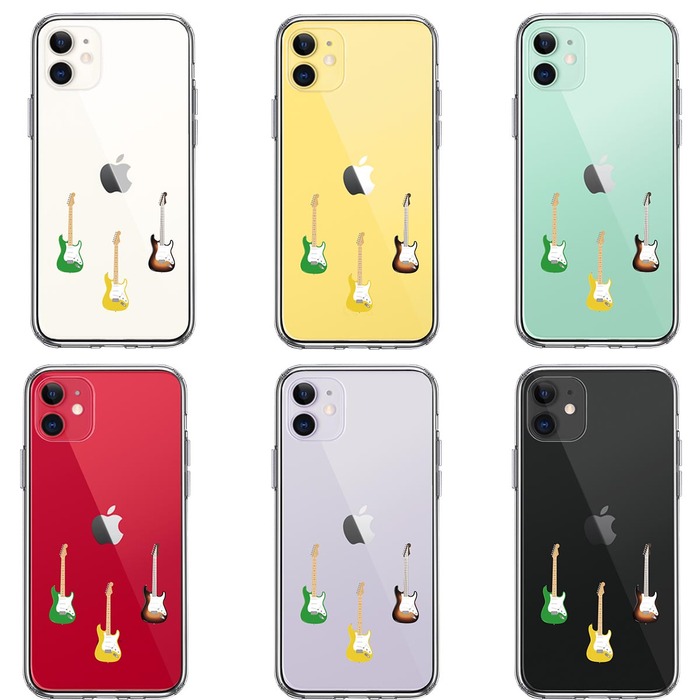 iPhone11 case clear colorful guitar smartphone case side soft the back side hard hybrid -1