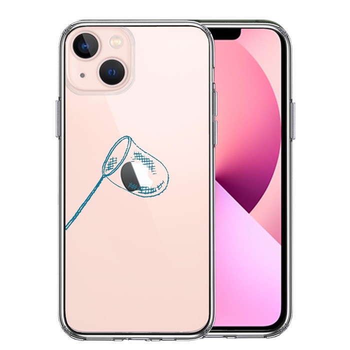iPhone13 ケース クリア 虫取り網 スマホケース 側面ソフト 背面ハード ハイブリッド -0