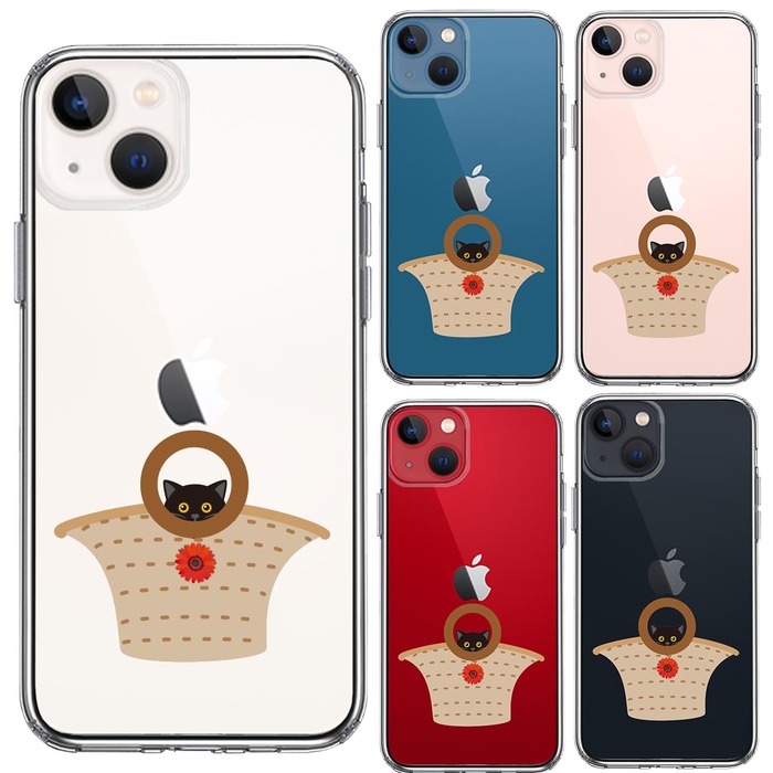iPhone13 ケース クリア バック in にゃんこ スマホケース 側面ソフト 背面ハード ハイブリッド -1