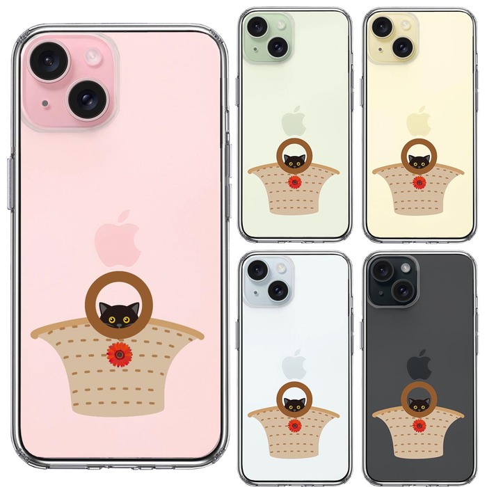 iPhone15Plus ケース クリア バック in にゃんこ スマホケース 側面ソフト 背面ハード ハイブリッド -1