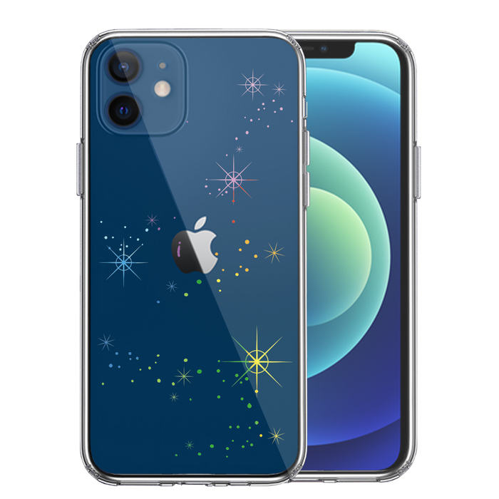 iPhone12 ケース クリア 天の川 レインボー スマホケース 側面ソフト 背面ハード ハイブリッド -0