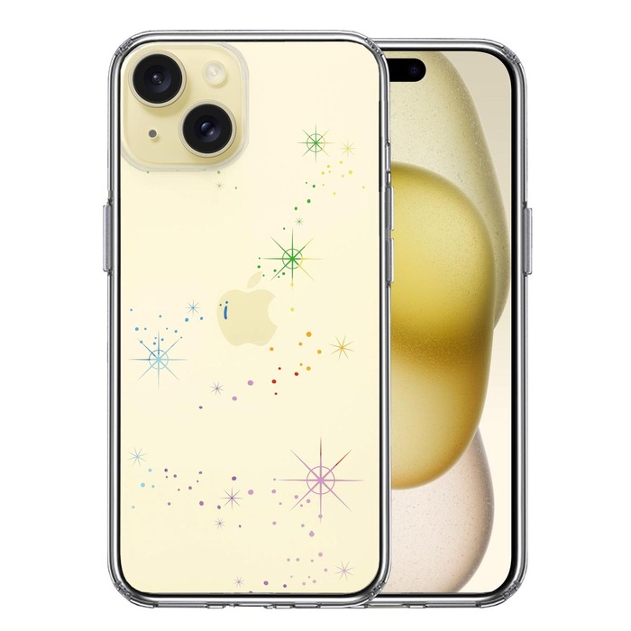 iPhone15 ケース クリア 天の川 レインボー スマホケース 側面ソフト 背面ハード ハイブリッド -0