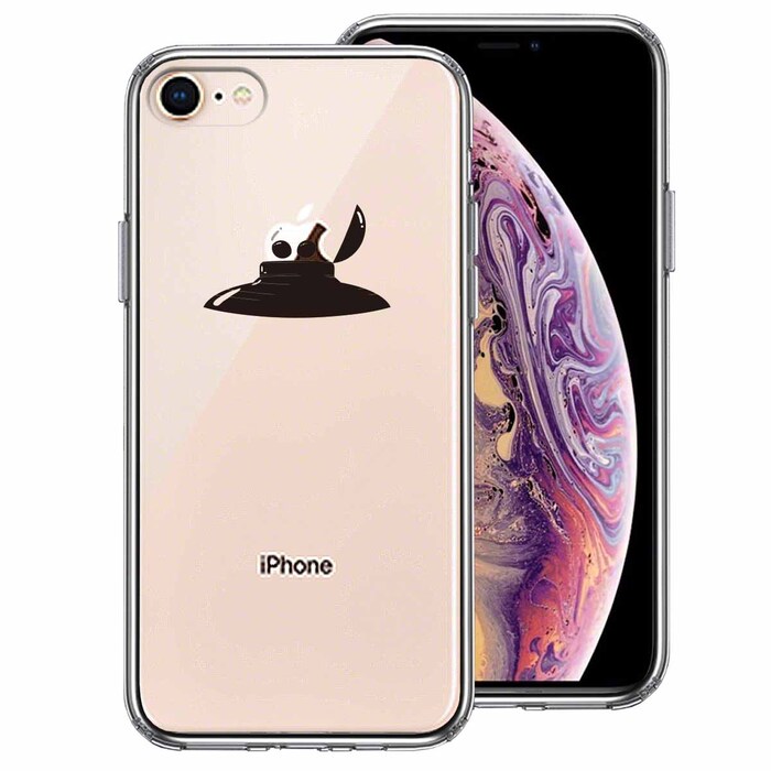 iPhone8 ケース クリア UFO 偵察 スマホケース 側面ソフト 背面ハード ハイブリッド -0