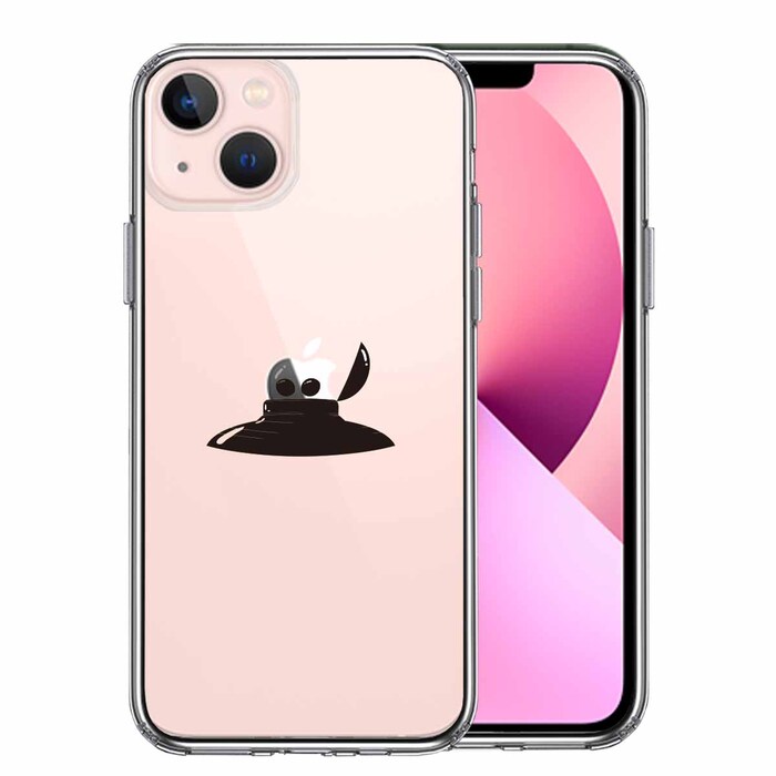iPhone13mini ケース クリア UFO 偵察 スマホケース 側面ソフト 背面ハード ハイブリッド -0