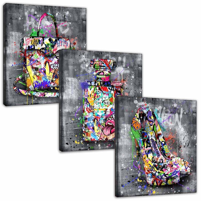 アートパネル ARTJOY 3枚Graphical Fashion 34cm ポップ 絵 アート女子 ブランド アートボード-0
