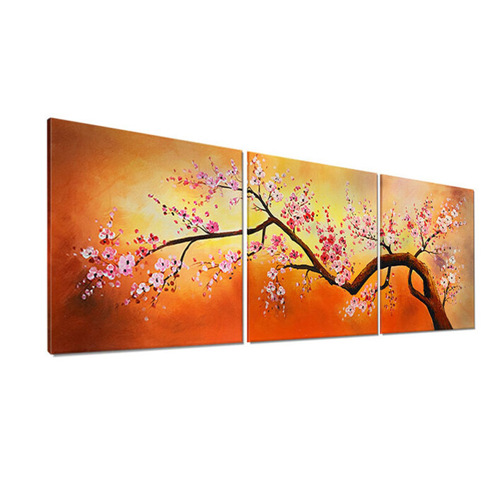 アートパネル SAKURA 60角 3枚組 初春の山桜 W180cm 絵画 和モダン 和風 さくら 絵 桜花 花 大型 日本画-1