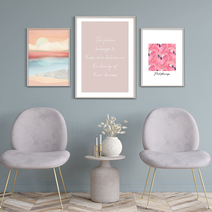 アートポスター A3 miimリラックスリゾート 文字テキスト メッセージ ピンク高級印画紙 PO30-5