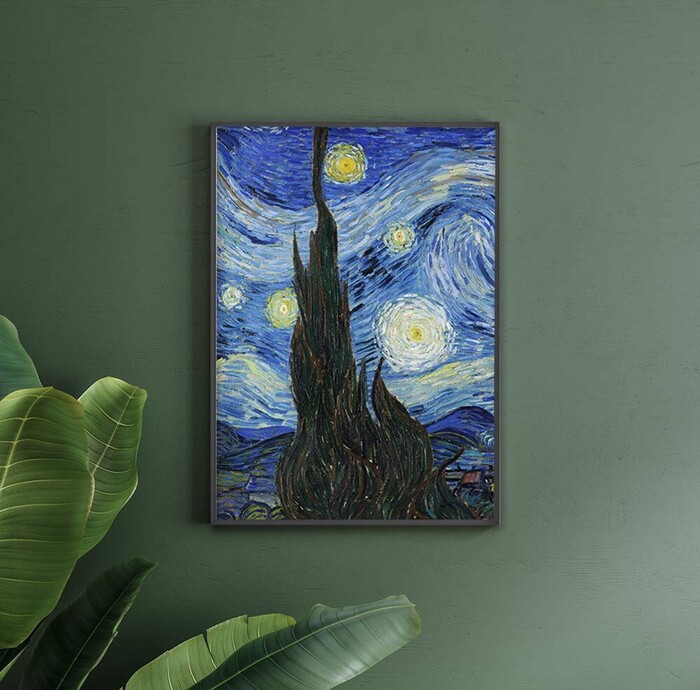 アートポスター A4 Vincent Van Gogh ゴッホ rynight 星月夜 名画miim高品質アートプリント PO74-0