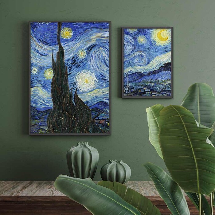 アートポスター A4 Vincent Van Gogh ゴッホ rynight 星月夜 名画miim高品質アートプリント PO74-5