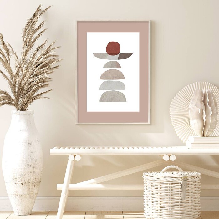 アートポスター A4 余白のバランスが良い感じ チルカラー グレイッシュ 北欧風 和風 和モダン 絵 イラスト AB10914717-6416-0