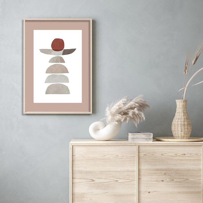 アートポスター A4 余白のバランスが良い感じ チルカラー グレイッシュ 北欧風 和風 和モダン 絵 イラスト AB10914717-6416-3