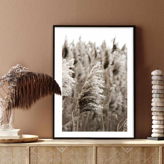 アートポスター A3 余白バランスがおしゃれA3 A3 北欧 モダン 絵 ナチュラル ベージュ パンパスグラス-0