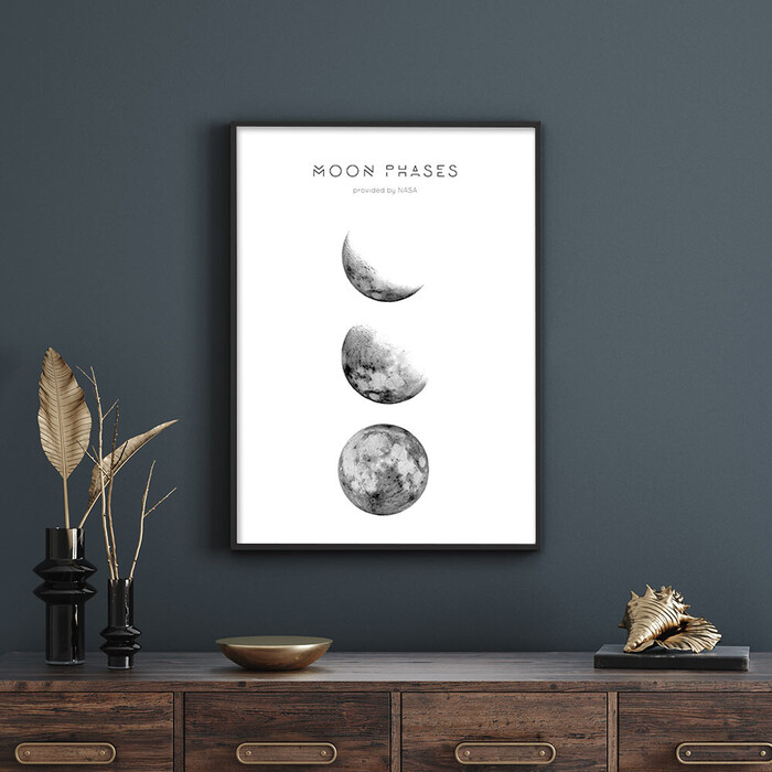 アートポスター A3 miimMooN phases ムーンフェーズ 月 満月アートプリント 高級印画紙 PO49-0