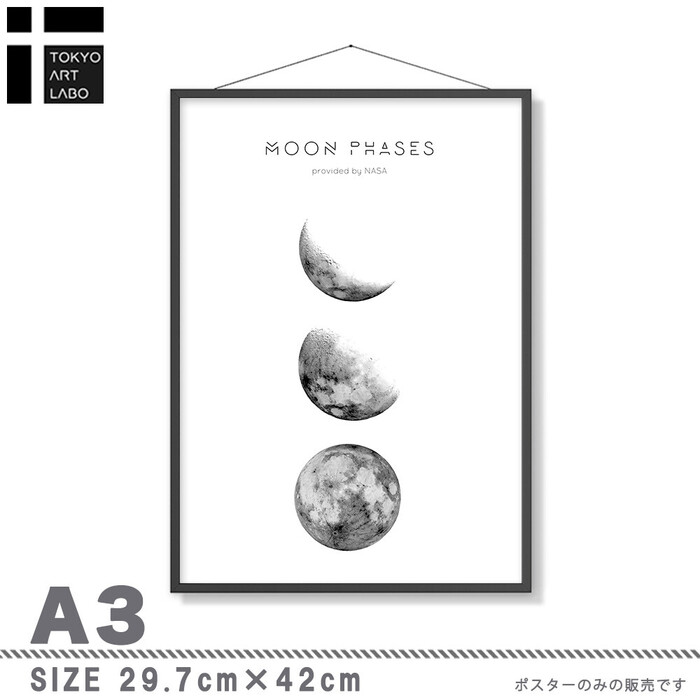 アートポスター A3 miimMooN phases ムーンフェーズ 月 満月アートプリント 高級印画紙 PO49-2