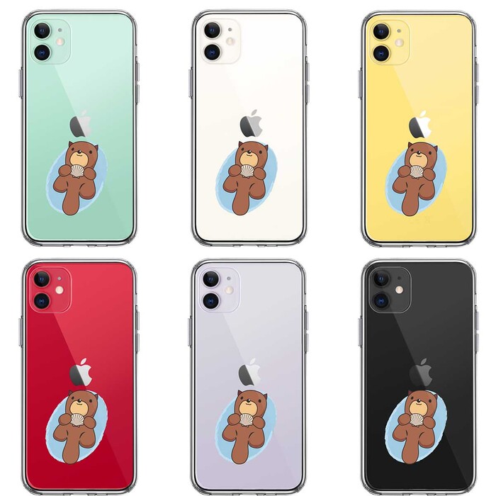 iPhone11 case clear sea otter smartphone case side soft the back side hard hybrid -1