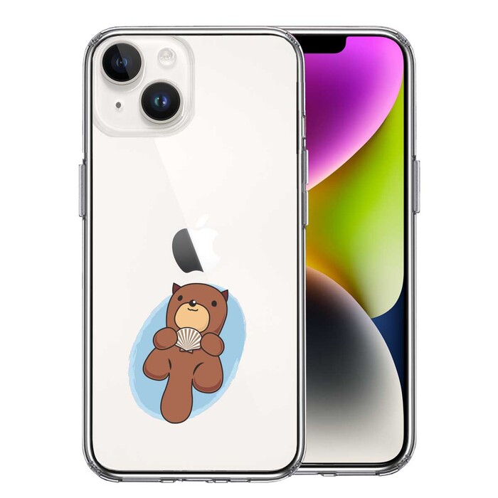 iPhone14 ケース クリア ラッコ スマホケース 側面ソフト 背面ハード ハイブリッド -0