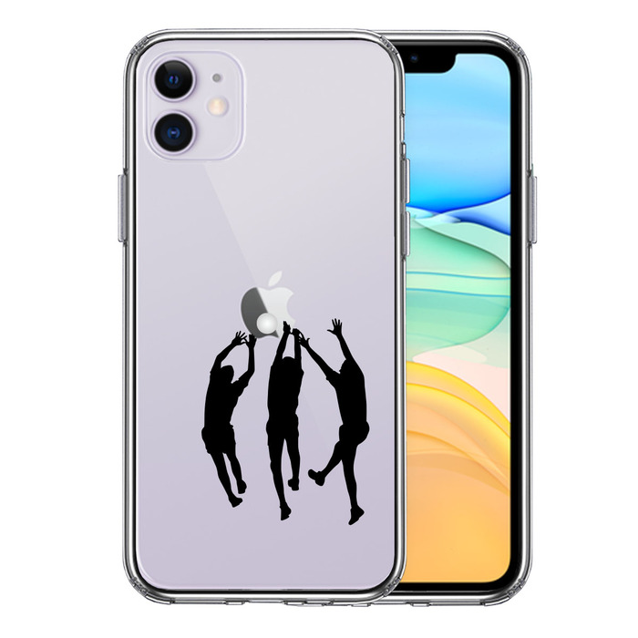 iPhone11 ケース クリア バレーボール ブロック スマホケース 側面ソフト 背面ハード ハイブリッド -0