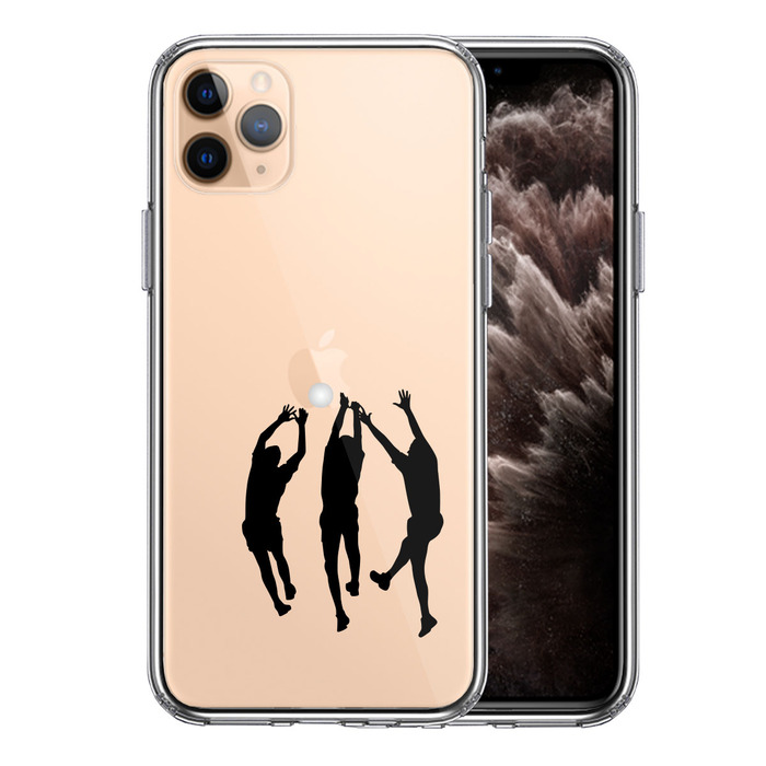 iPhone11pro ケース クリア バレーボール ブロック スマホケース 側面ソフト 背面ハード ハイブリッド -0