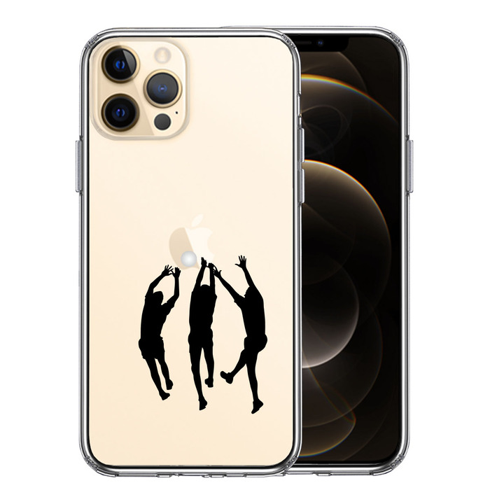 iPhone12Pro ケース クリア バレーボール ブロック スマホケース 側面ソフト 背面ハード ハイブリッド -0