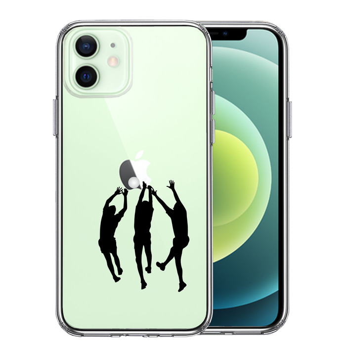 iPhone12 ケース クリア バレーボール ブロック スマホケース 側面ソフト 背面ハード ハイブリッド -0