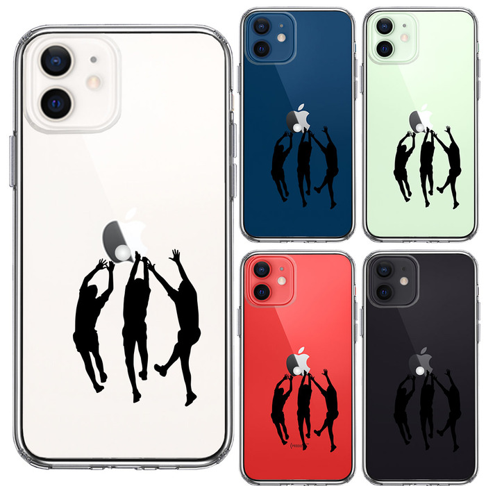 iPhone12 ケース クリア バレーボール ブロック スマホケース 側面ソフト 背面ハード ハイブリッド -1