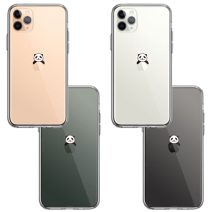 iPhone11pro ケース クリア のっかり パンダ スマホケース 側面ソフト 背面ハード ハイブリッド -1