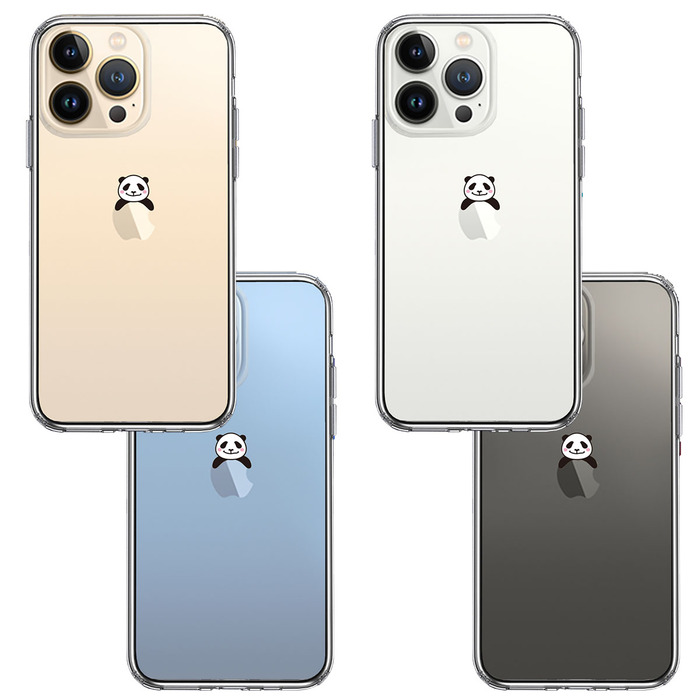iPhone13Pro ケース クリア のっかり パンダ スマホケース 側面ソフト 背面ハード ハイブリッド -1