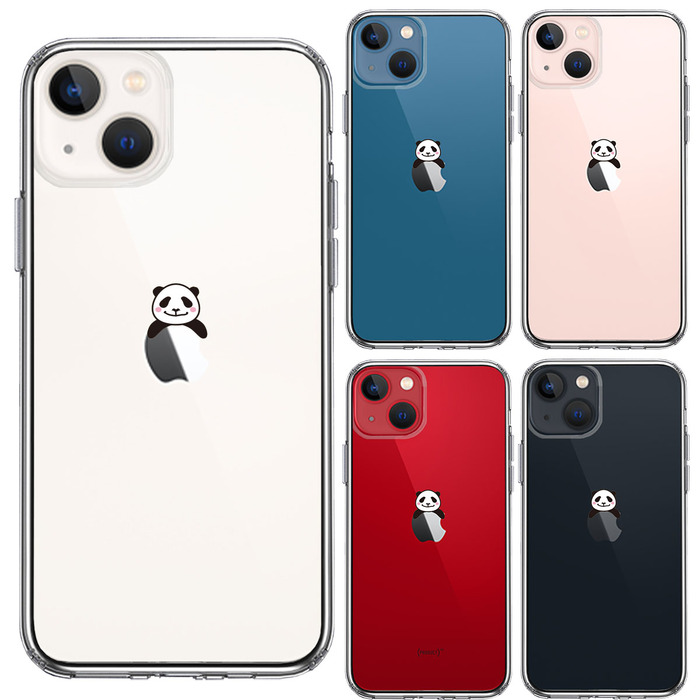 iPhone13 ケース クリア のっかり パンダ スマホケース 側面ソフト 背面ハード ハイブリッド -1