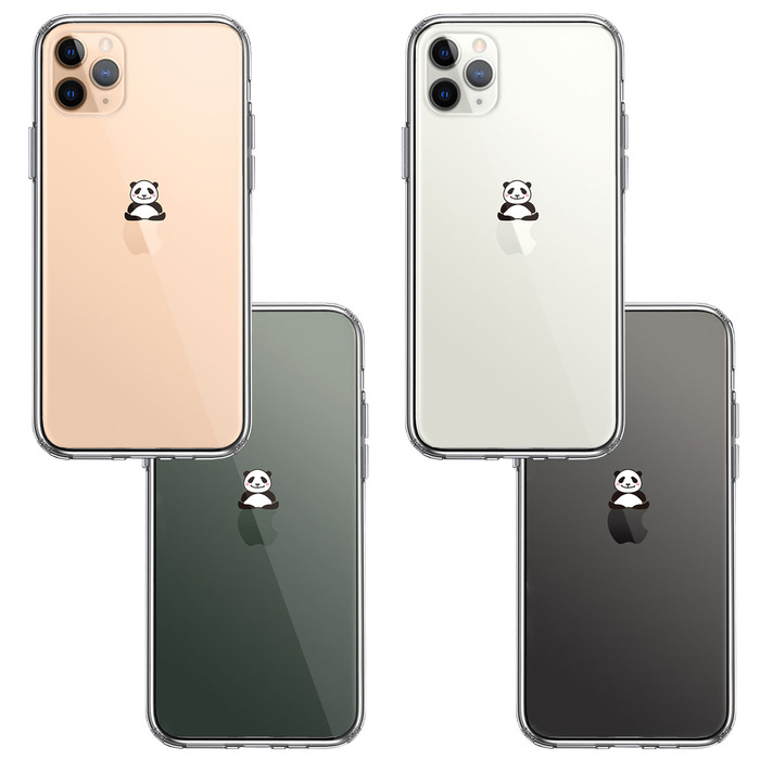 iPhone11pro ケース クリア おすわり パンダ スマホケース 側面ソフト 背面ハード ハイブリッド -1