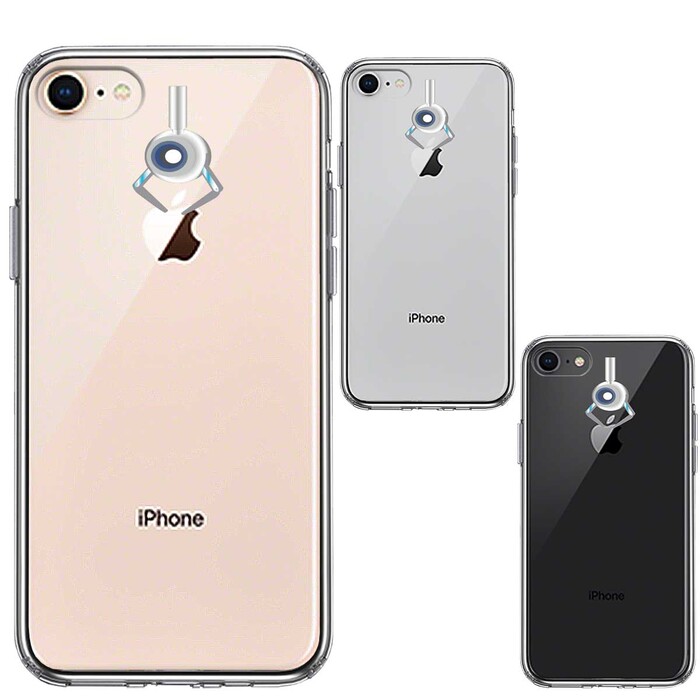 iPhone8 ケース クリア UFOキャッチャー りんご キャッチ 2 スマホケース 側面ソフト 背面ハード ハイブリッド -1