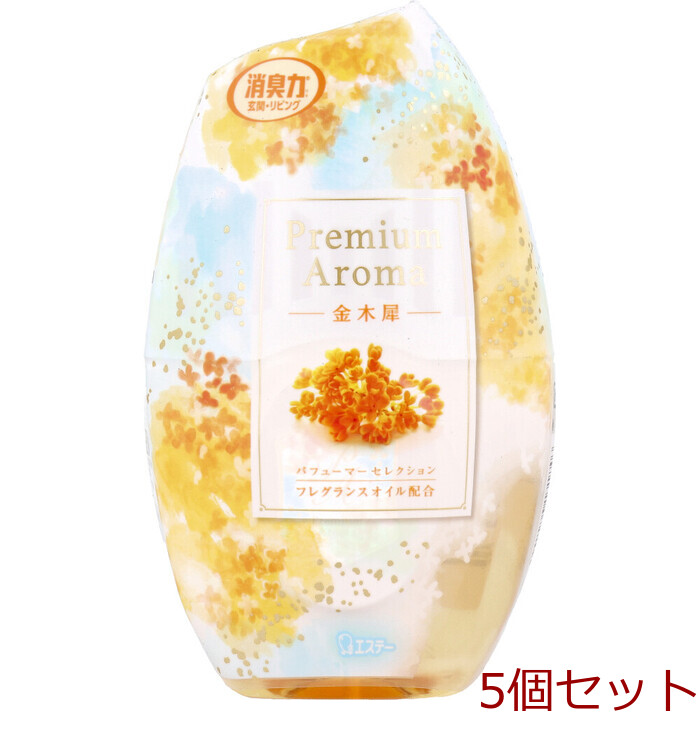 お部屋の消臭力 プレミアムアロマ 玄関 リビング用 金木犀 400mL 5個セット-0