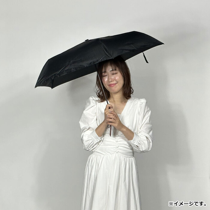 超軽量 空飛ぶカーボンアンブレラ 雨晴兼用折りたたみ傘 無地 ブラック-2