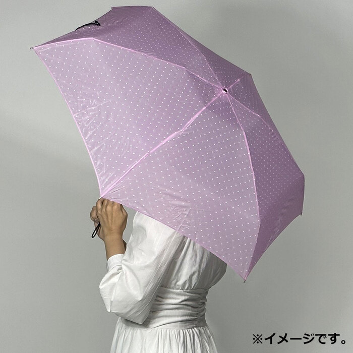 ポケブレラ 極小５段マイクロ 雨晴兼用傘 ドット ピンク-2