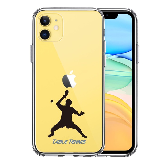 iPhone11 case clear ping-pong s mash smartphone case side soft the back side hard hybrid -0