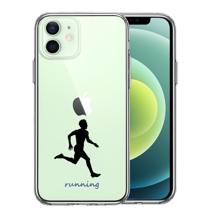 iPhone12 ケース クリア ランニング 2 スマホケース 側面ソフト 背面ハード ハイブリッド -0