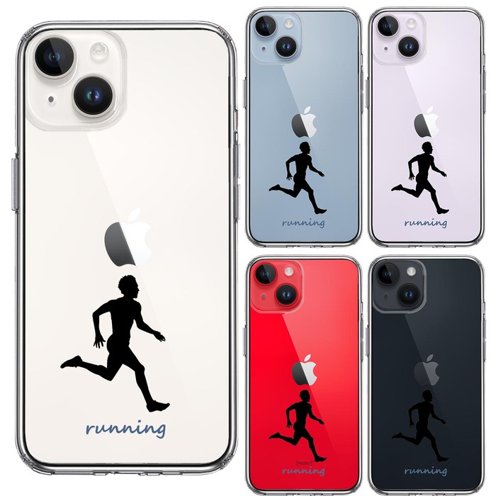 iPhone14Plus ケース クリア ランニング 2 スマホケース 側面ソフト 背面ハード ハイブリッド -1