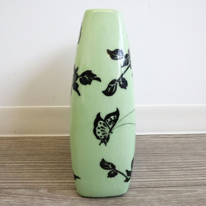  vase art flower natural flower Flat flower base vase light green -3