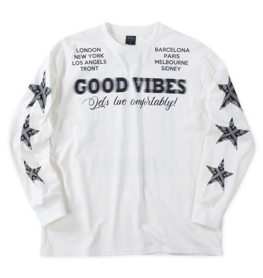 大きいサイズ in the attic ジャガード刺繍長袖Tシャツ 3L 4L 5L 6L