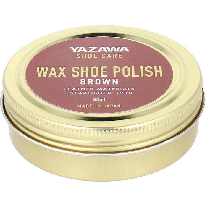 YAZAWA SHOE CARE ワックスシューポリッシュ ブラウン 50mL 3個セット-2