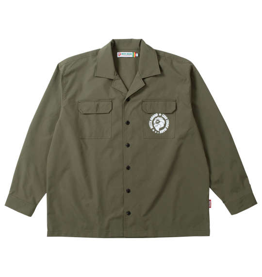 大きいサイズ BEN DAVIS 刺繍ツイルワークシャツ 3L 4L 5L 6L ベージュ